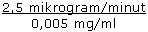 2,5 mikrogram/minut divideret med 0,005 mg/ml