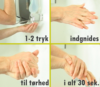 Fotogennemgang af hånddesinfektion