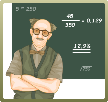 Grafik at matematiklærer ved en tavle